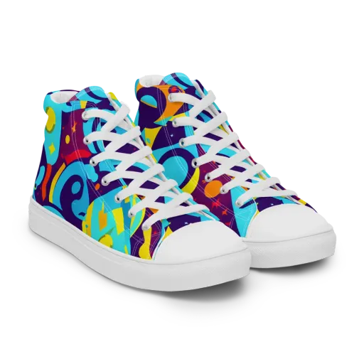 Gerace Geometry on a Men's High Top Canvas Shoes