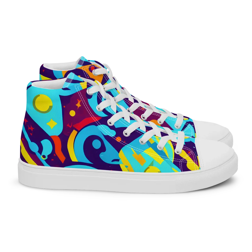 Gerace Geometry on Women's High Top Canvas Shoes — Right