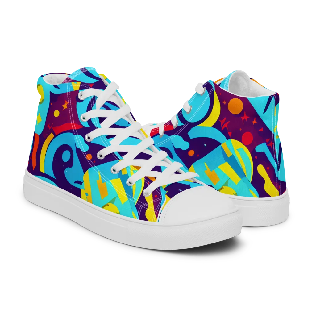 Gerace Geometry on Women's High Top Canvas Shoes — Right
