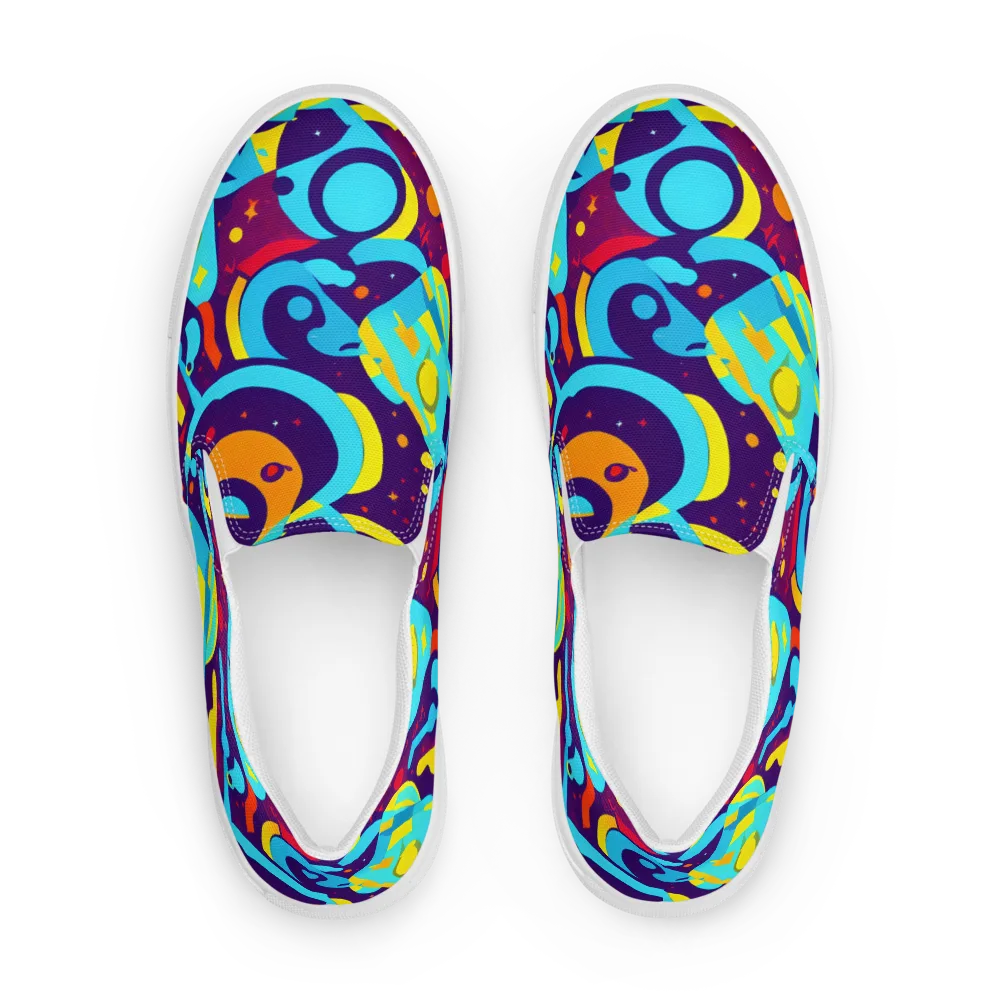 Gerace Geometry on Men's Slip-On Canvas Shoes — Front