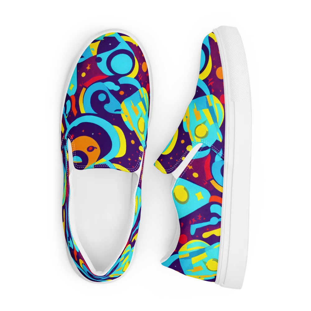 Gerace Geometry on Men's Slip-On Canvas Shoes — Front
