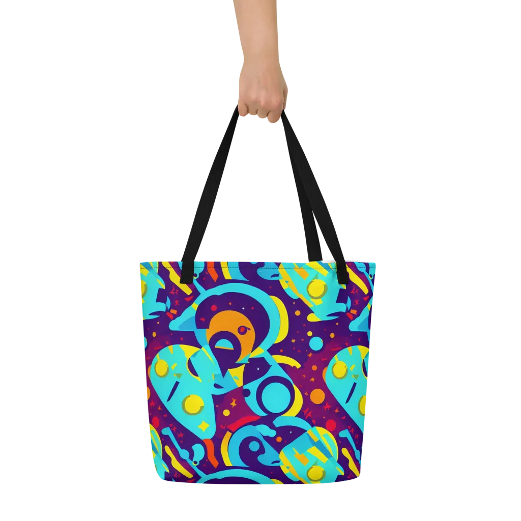 Gerace Geometry on Large Tote Bag W/ Pocket — Front
