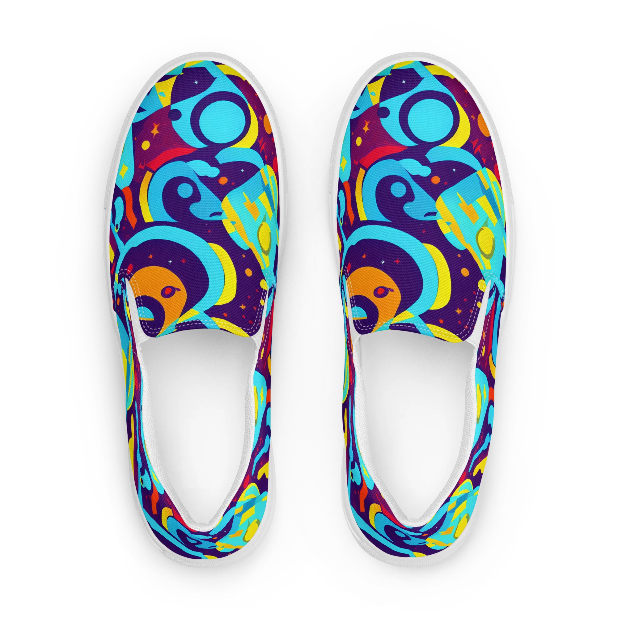 Gerace Geometry on Women's Slip-On Canvas Shoes — Front