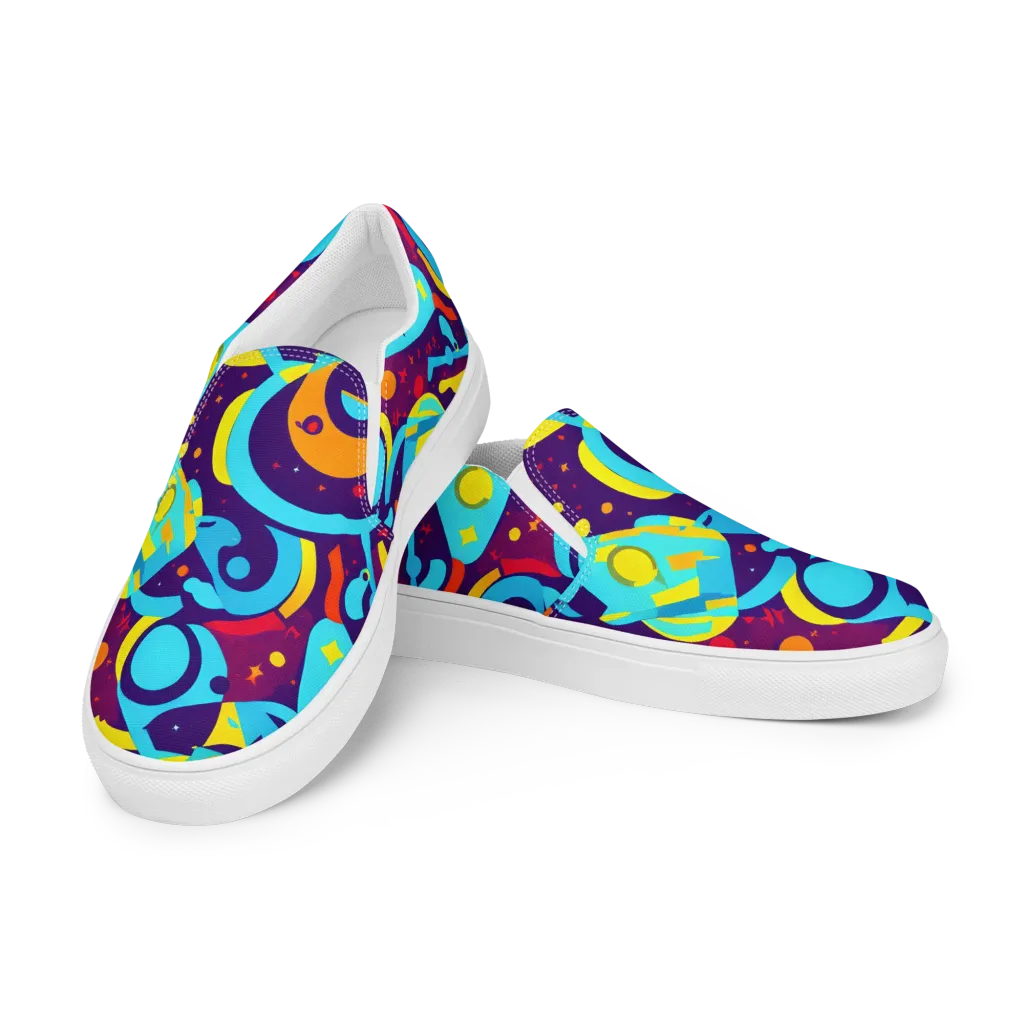 Gerace Geometry on Women's Slip-On Canvas Shoes — Left Front