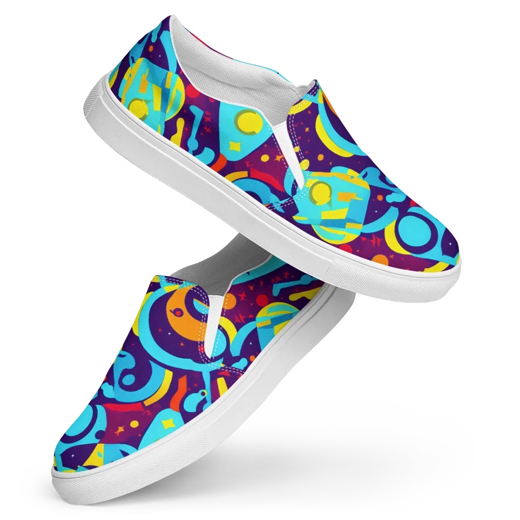 Gerace Geometry on Women's Slip-On Canvas Shoes — Front