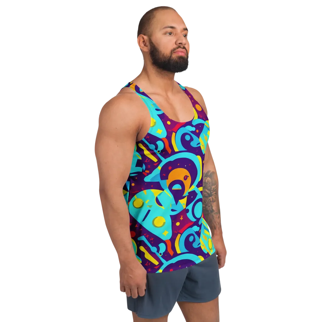 Gerace Geometry on Men's Tank Top — Right Front