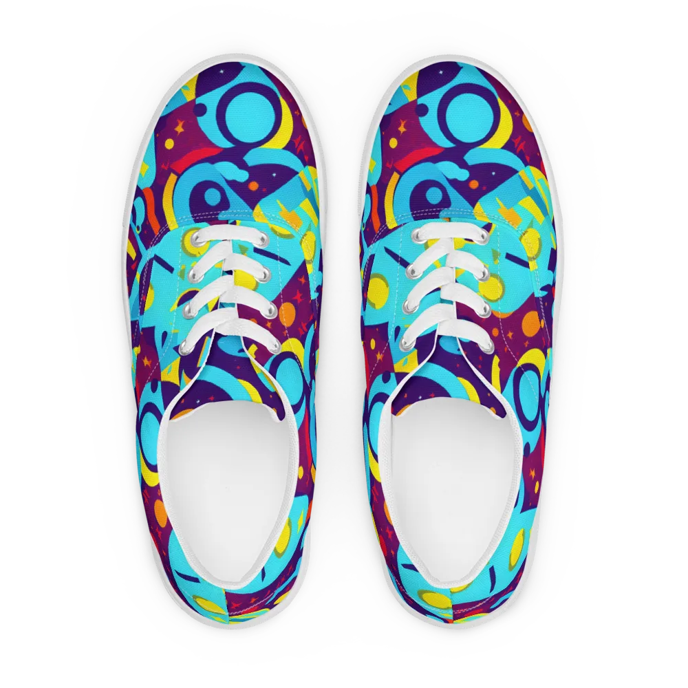 Gerace Geometry on Men's Lace-Up Canvas Shoes — Front