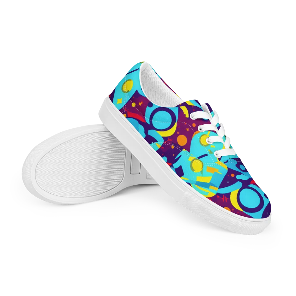 Gerace Geometry on Men's Lace-Up Canvas Shoes — Right Front