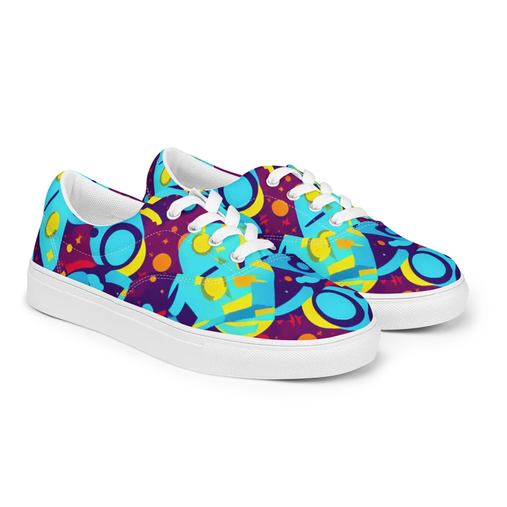 Gerace Geometry on Men's Lace-Up Canvas Shoes — Right Front