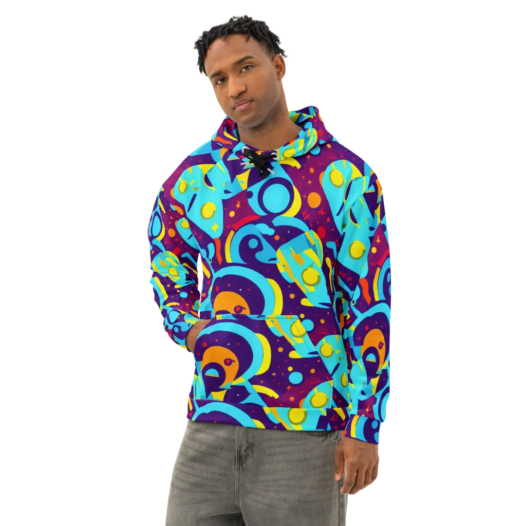 Gerace Geometry on Cotton Hoodie — Left Front