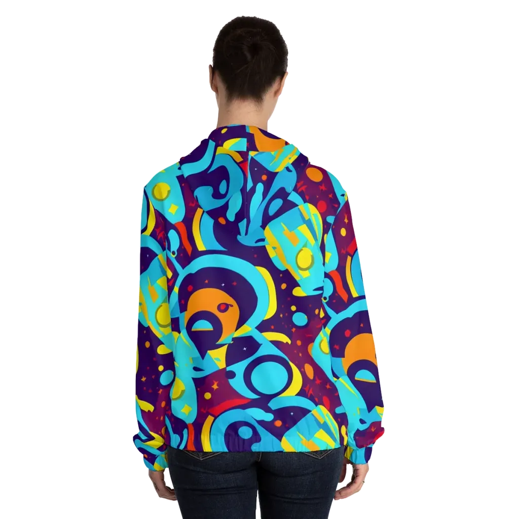 Gerace Geometry on Women's Full-Zip Hoodie — Back On Person