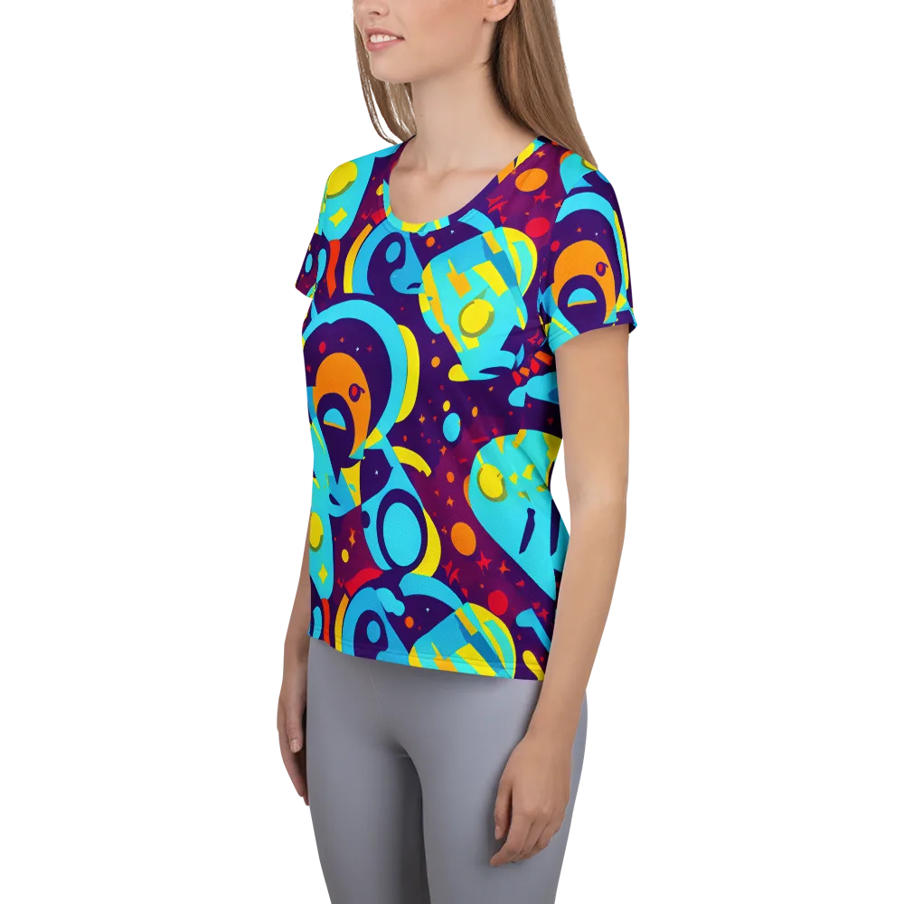 Gerace Geometry on Women's Athletic T-Shirt — Left