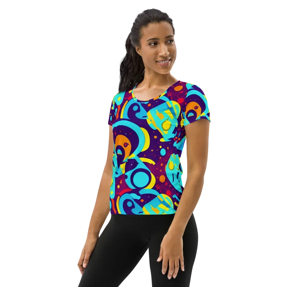 Gerace Geometry on Women's Athletic T-Shirt — Left
