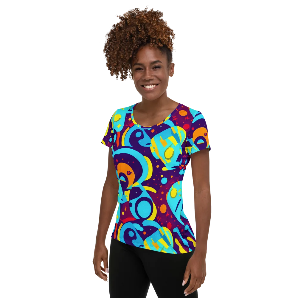 Gerace Geometry on Women's Athletic T-Shirt — Left