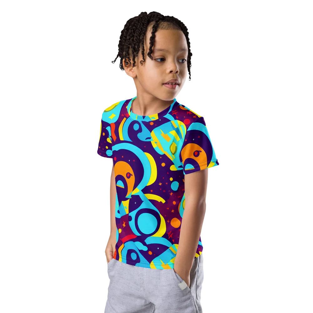 Gerace Geometry on Kids Crew Neck T-Shirt — Left Front
