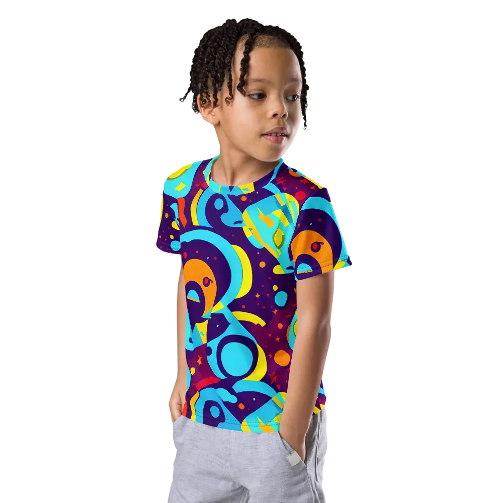 Gerace Geometry on Kids Crew Neck T-Shirt — Left Front