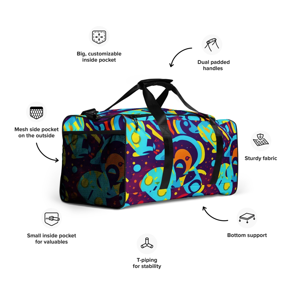 Gerace Geometry on Duffle Bag — Right Front