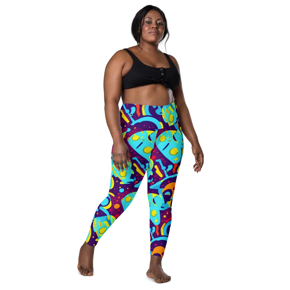 Gerace Geometry on Leggings with Pockets — Front