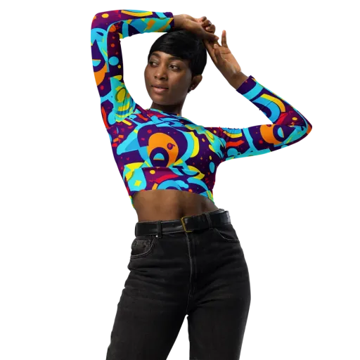 Gerace Geometry on a Long Sleeve Crop Top