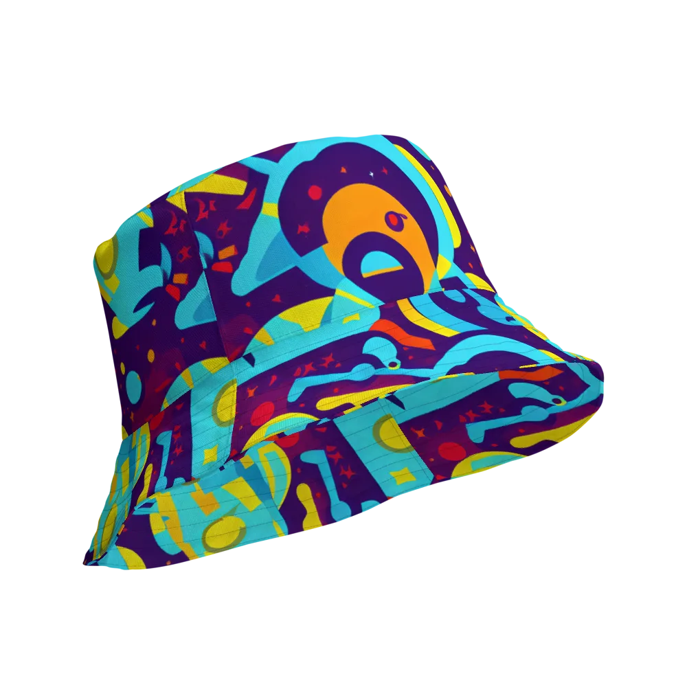Gerace Geometry on Reversible Bucket Hat — Product details Outside