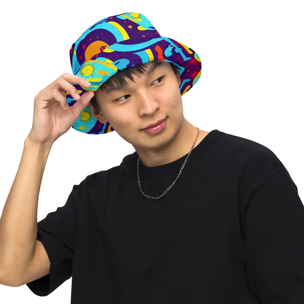 Gerace Geometry on Reversible Bucket Hat — Front Inside