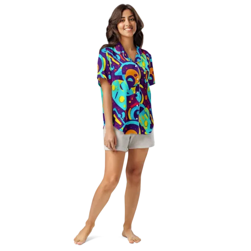 Gerace Geometry on a Women's Short Sleeve Pajama Top