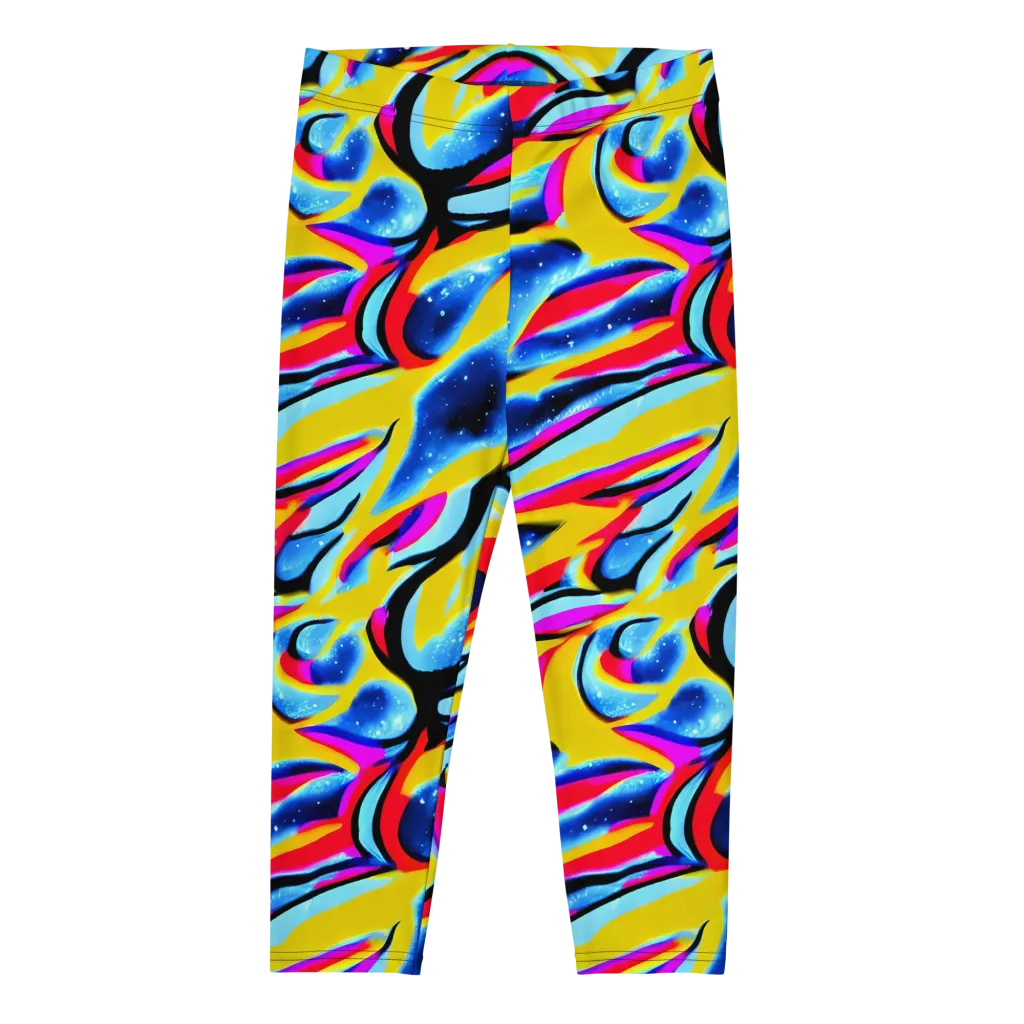 Electric Dreamscape on Capri Leggings — Front