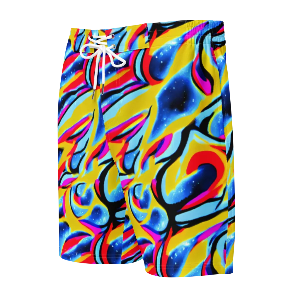 Electric Dreamscape on Men's Board Shorts — Front