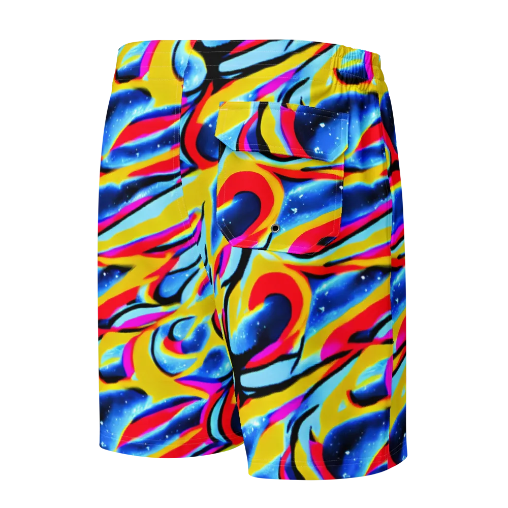 Electric Dreamscape on Men's Board Shorts — Back