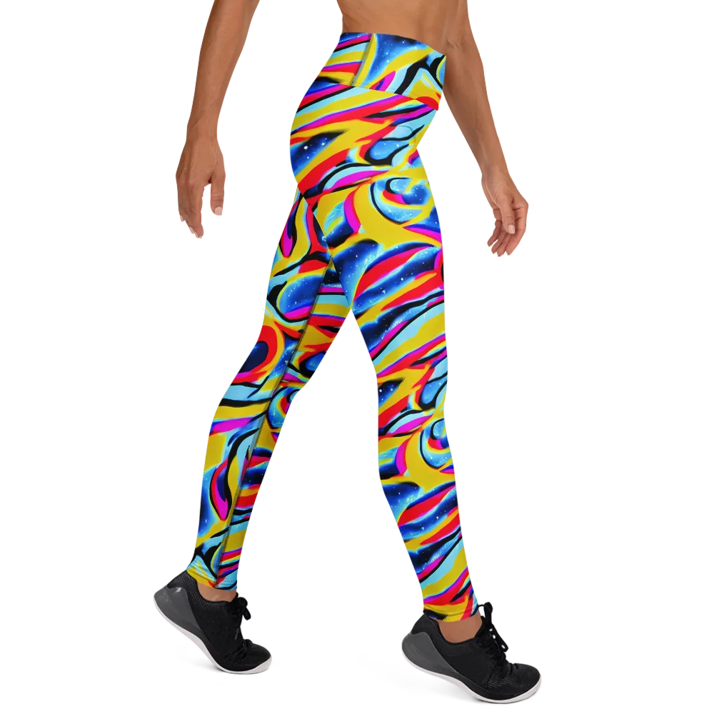 Electric Dreamscape on Yoga Leggings — Right