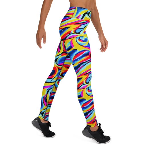 Electric Dreamscape on a Yoga Leggings