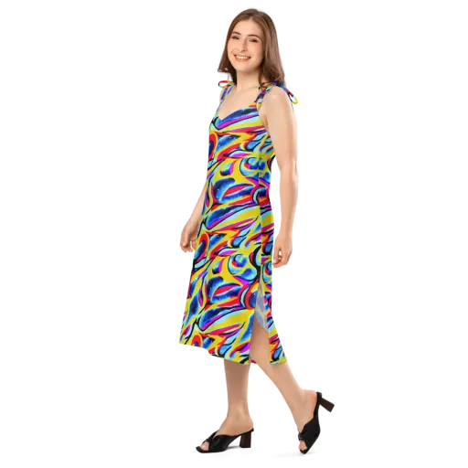Electric Dreamscape on a Slip Dress