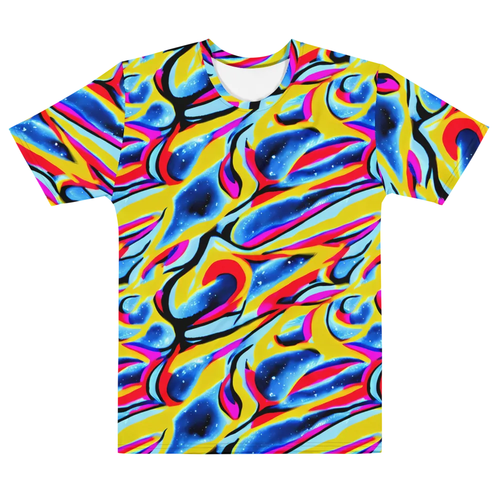 Electric Dreamscape on Men's Cotton Crew Neck T-Shirt — Front