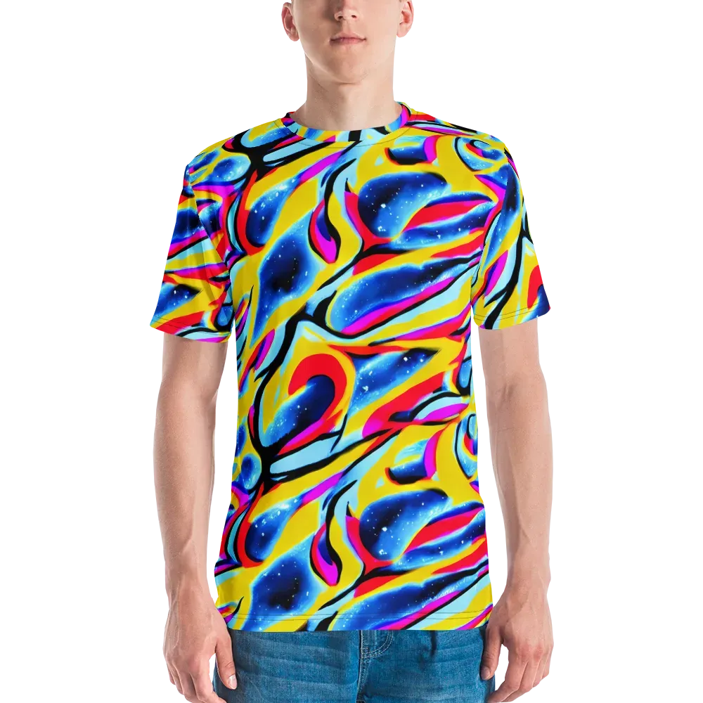 Electric Dreamscape on Men's Crew Neck T-Shirt — Front