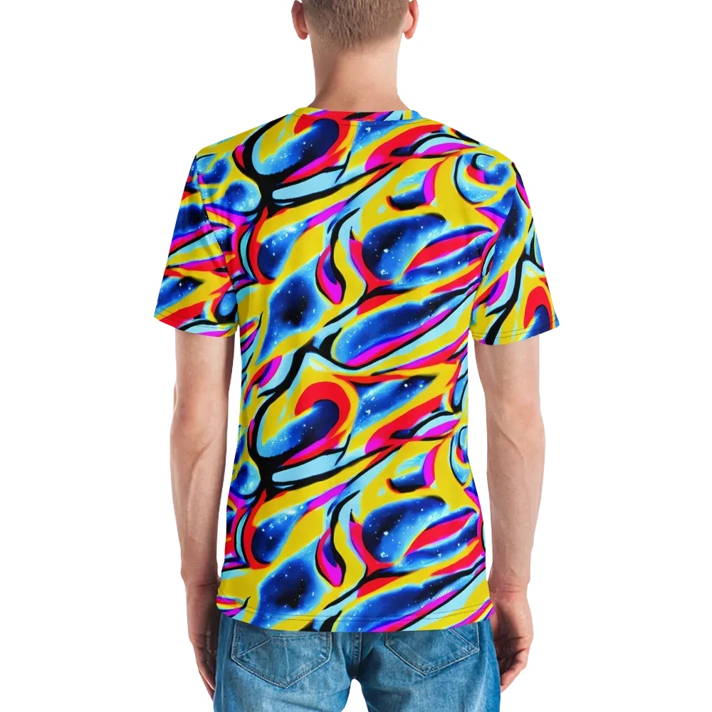 Electric Dreamscape on Men's Crew Neck T-Shirt — Back