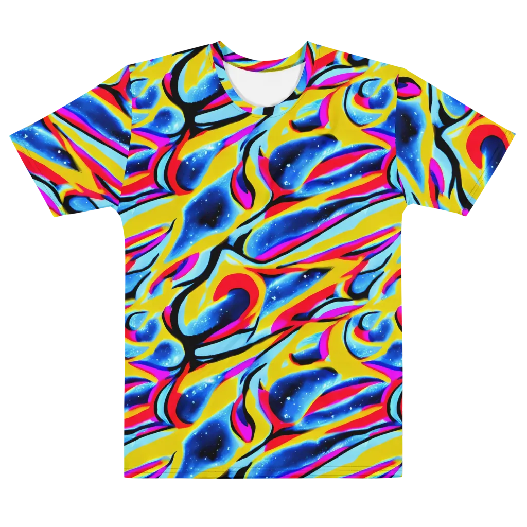 Electric Dreamscape on Men's Crew Neck T-Shirt — Front