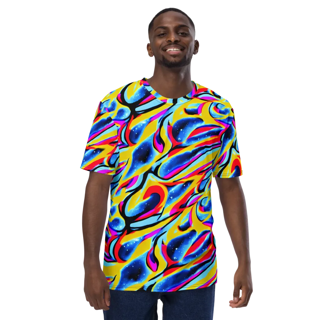 Electric Dreamscape on Men's Crew Neck T-Shirt — Front