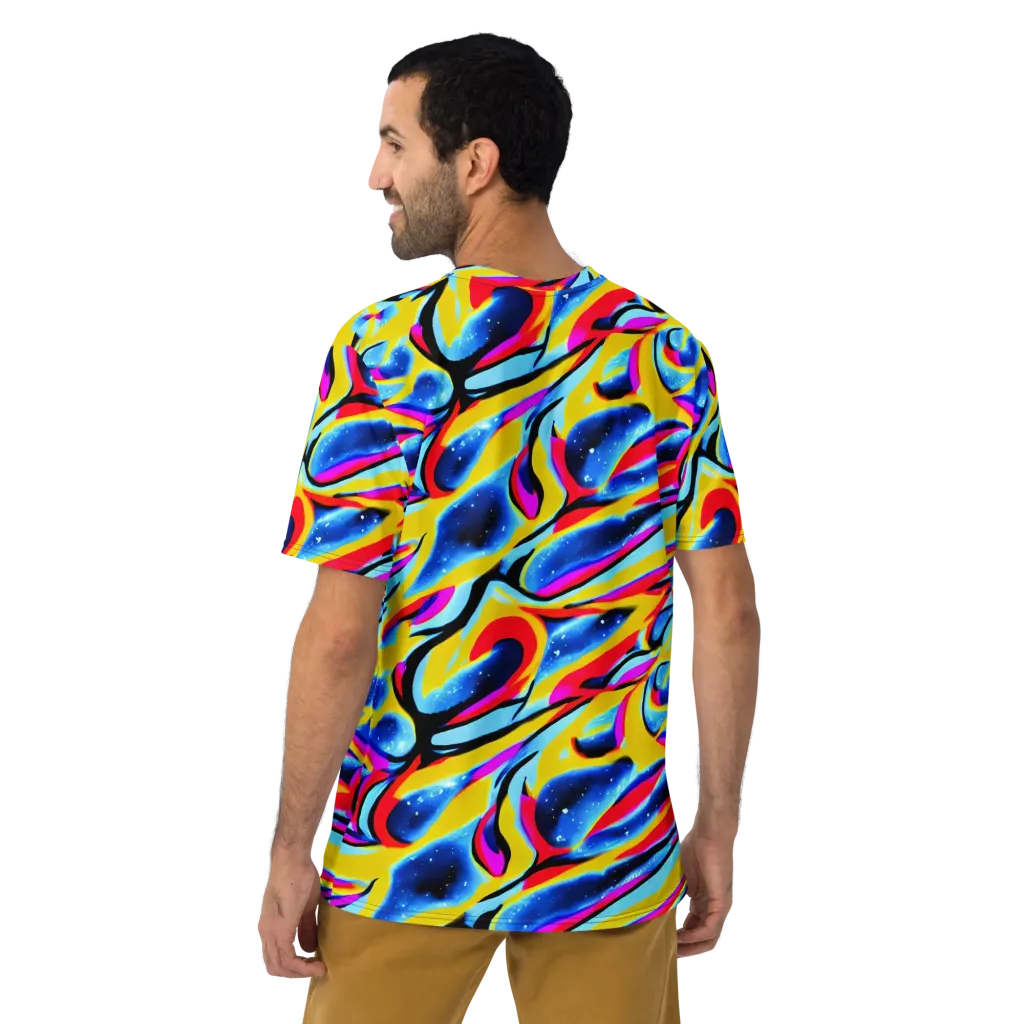 Electric Dreamscape on Men's Crew Neck T-Shirt — Back