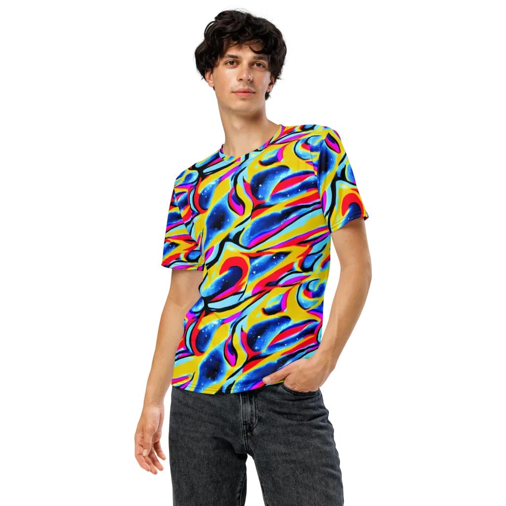 Electric Dreamscape on Men's Crew Neck T-Shirt — Front