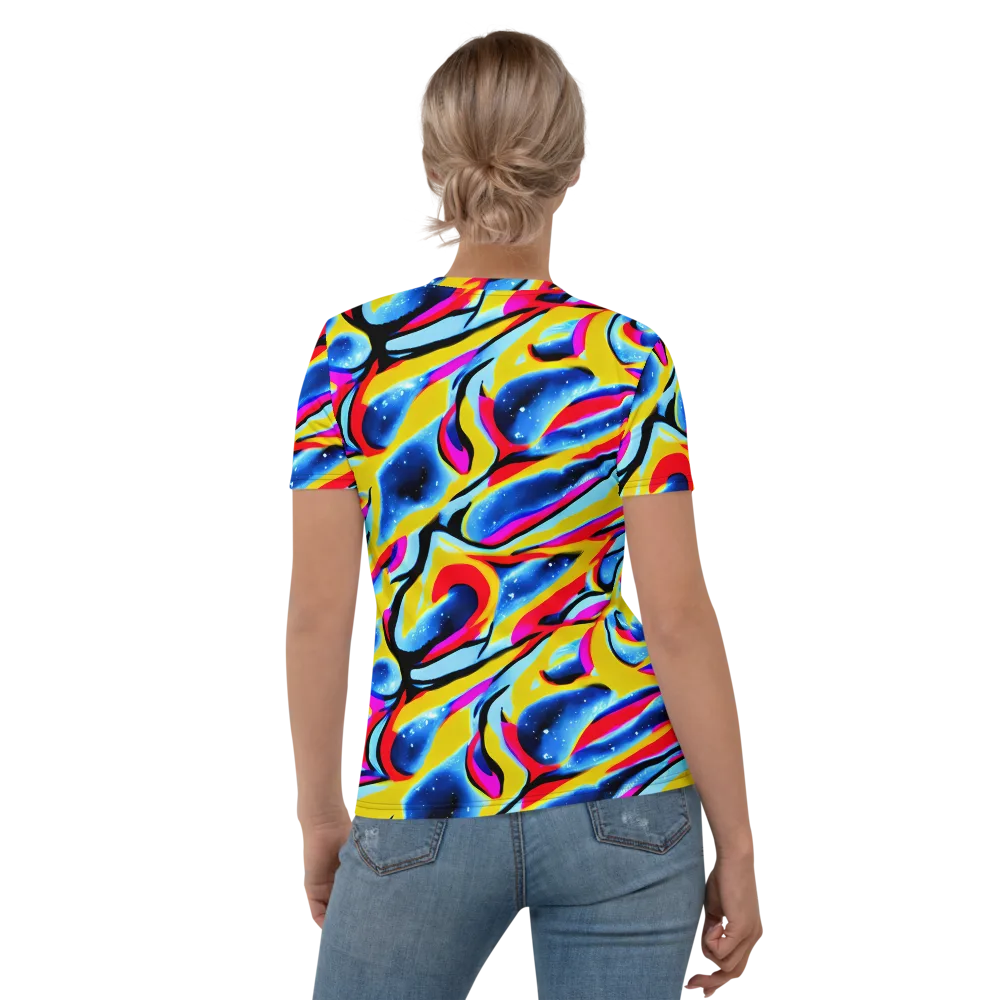 Electric Dreamscape on Women's Crew Neck T-Shirt — Back