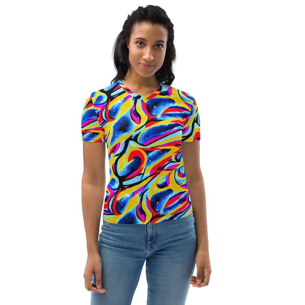 Electric Dreamscape on Women's Crew Neck T-Shirt — Front