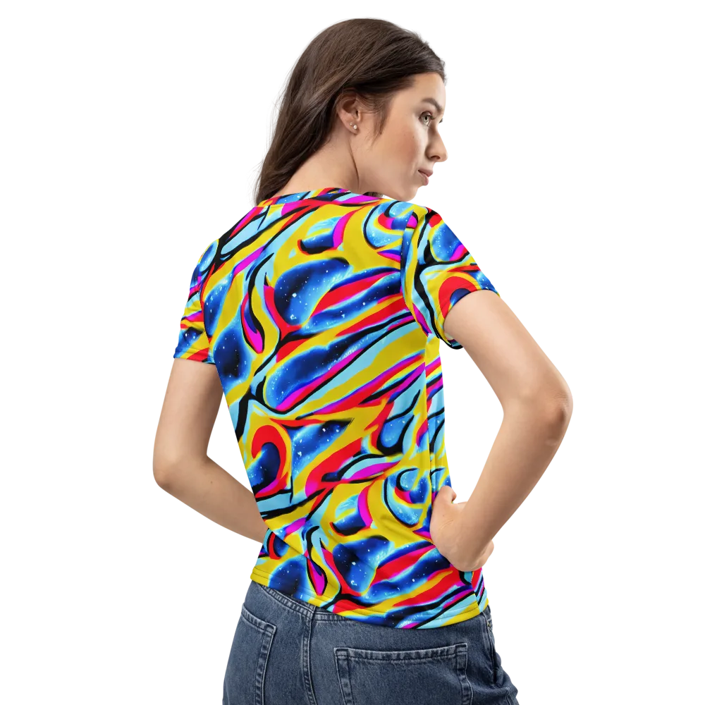 Electric Dreamscape on Women's Crew Neck T-Shirt — Back