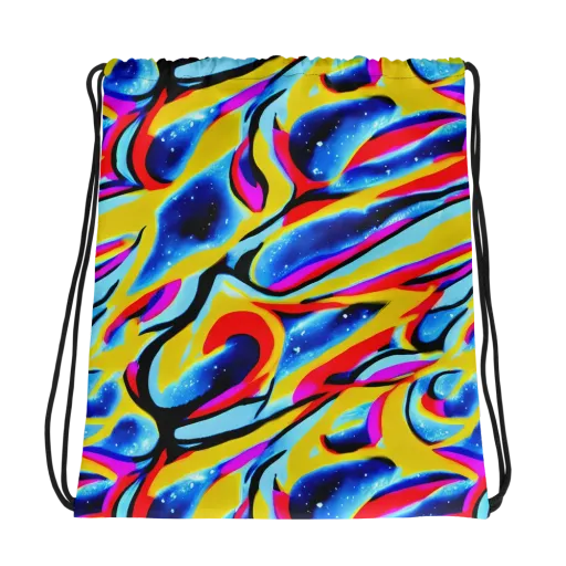 Electric Dreamscape on a Drawstring Bag