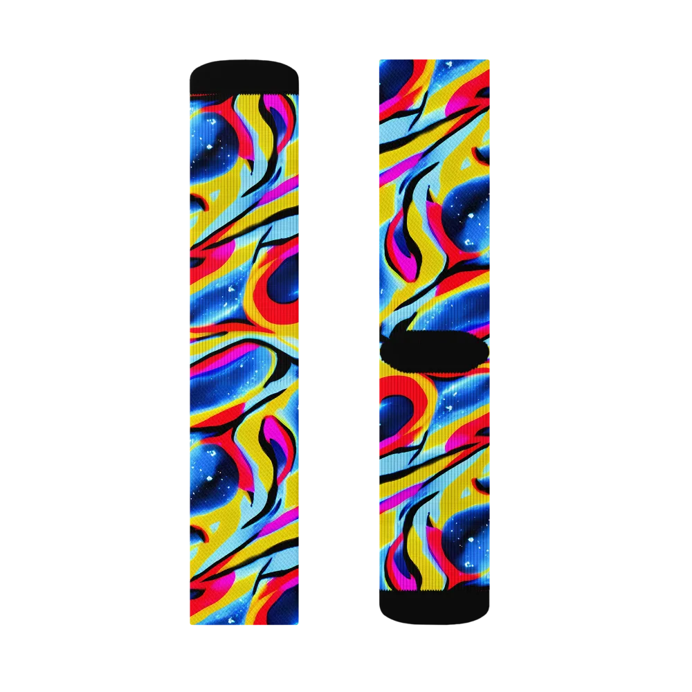 Electric Dreamscape on Socks — Right Sock