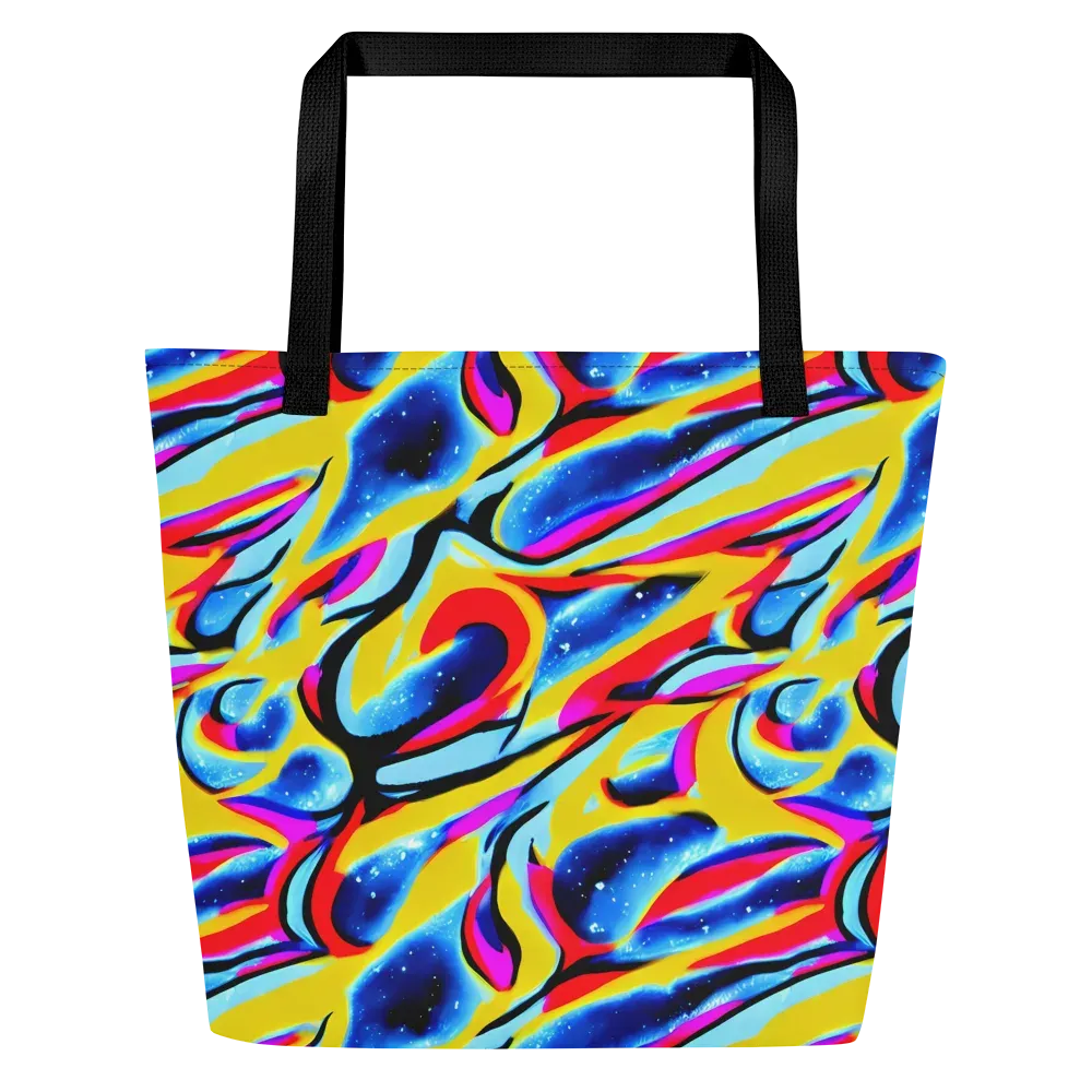 Electric Dreamscape on Large Tote Bag W/ Pocket — Front