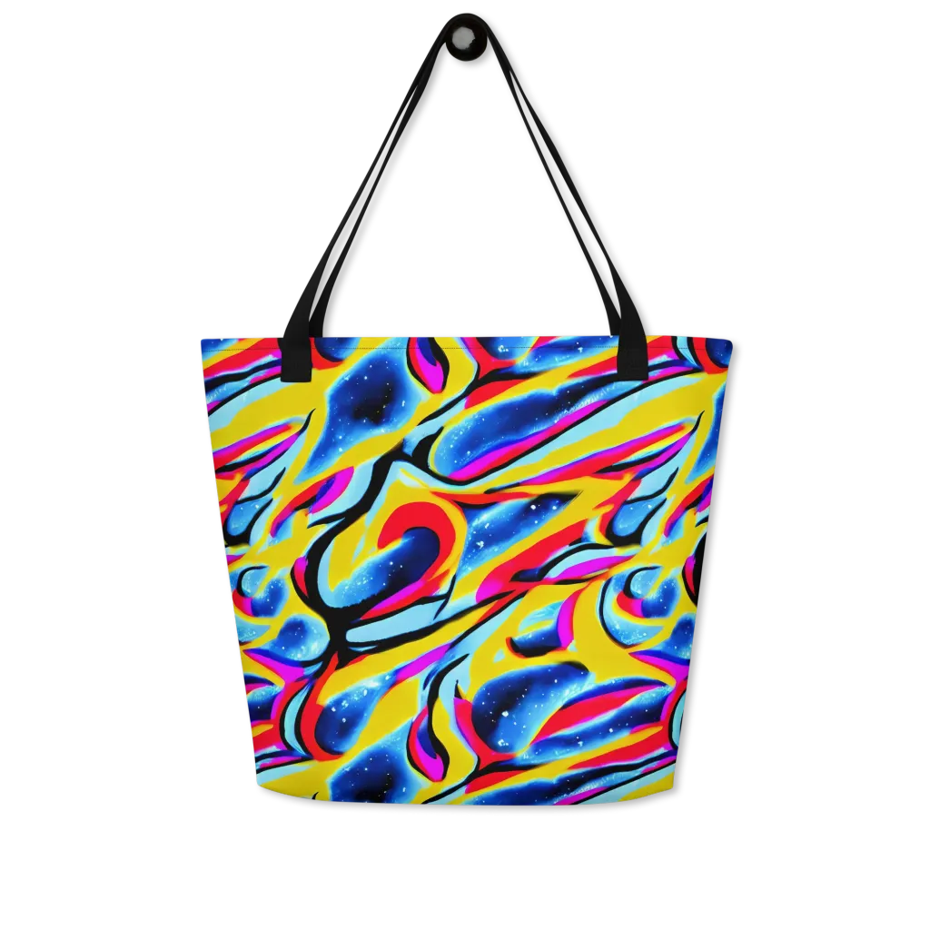 Electric Dreamscape on Large Tote Bag W/ Pocket — Front