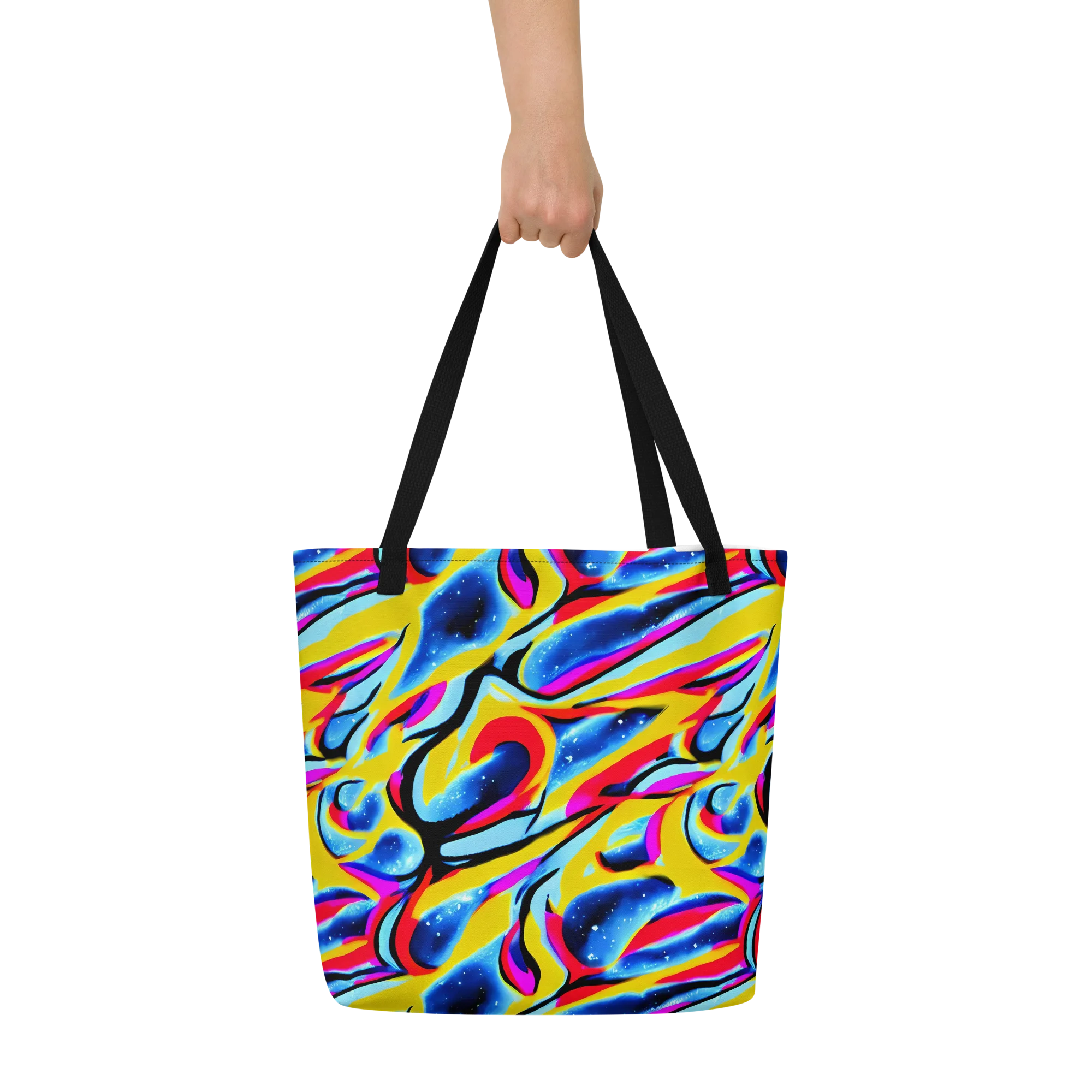 Electric Dreamscape on Large Tote Bag W/ Pocket — Front