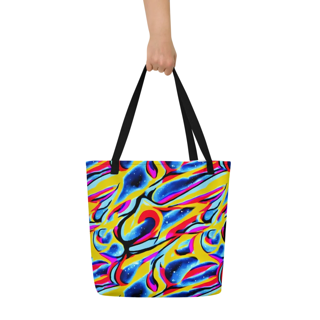 Electric Dreamscape on Large Tote Bag W/ Pocket — Front