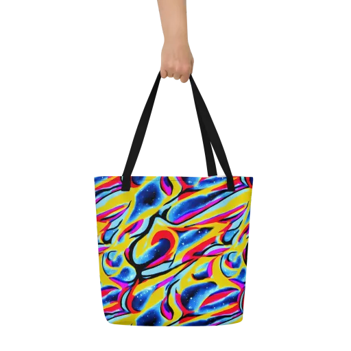 Electric Dreamscape on a Large Tote Bag W/ Pocket