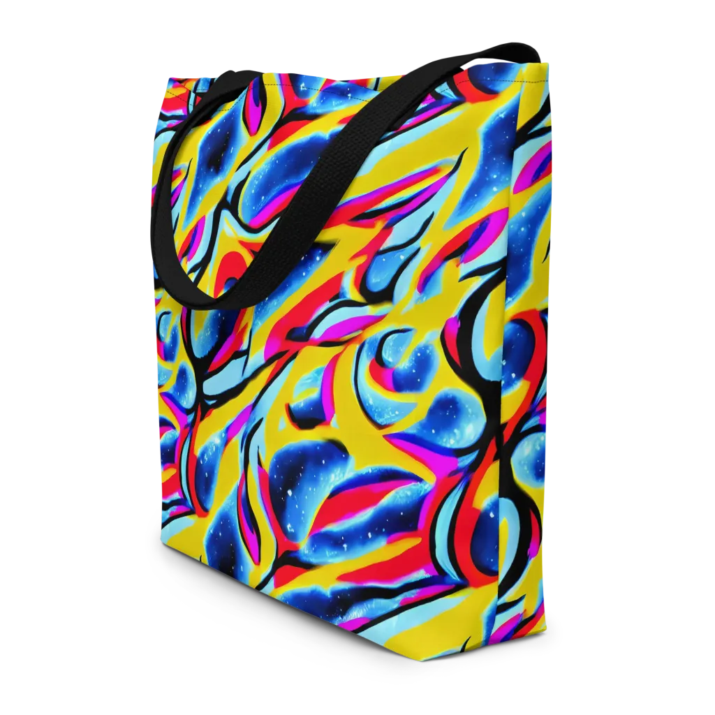 Electric Dreamscape on Large Tote Bag W/ Pocket — Front